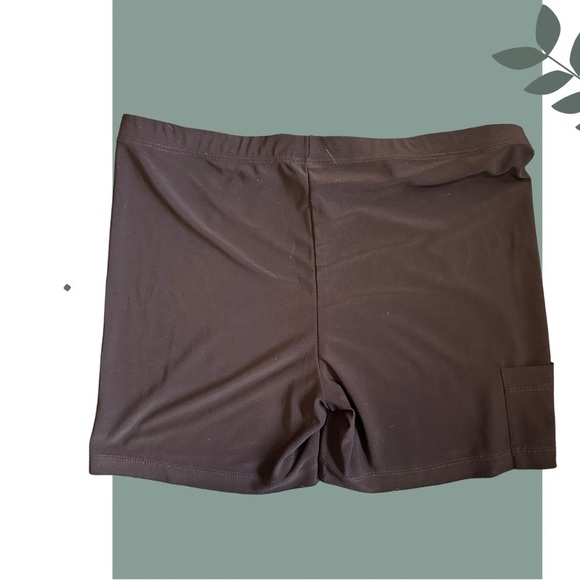 🛍️3/$40 Black Stretch Athletic Shorts Side Pocket Elastic Waist Size Medium - Picture 2 of 4
